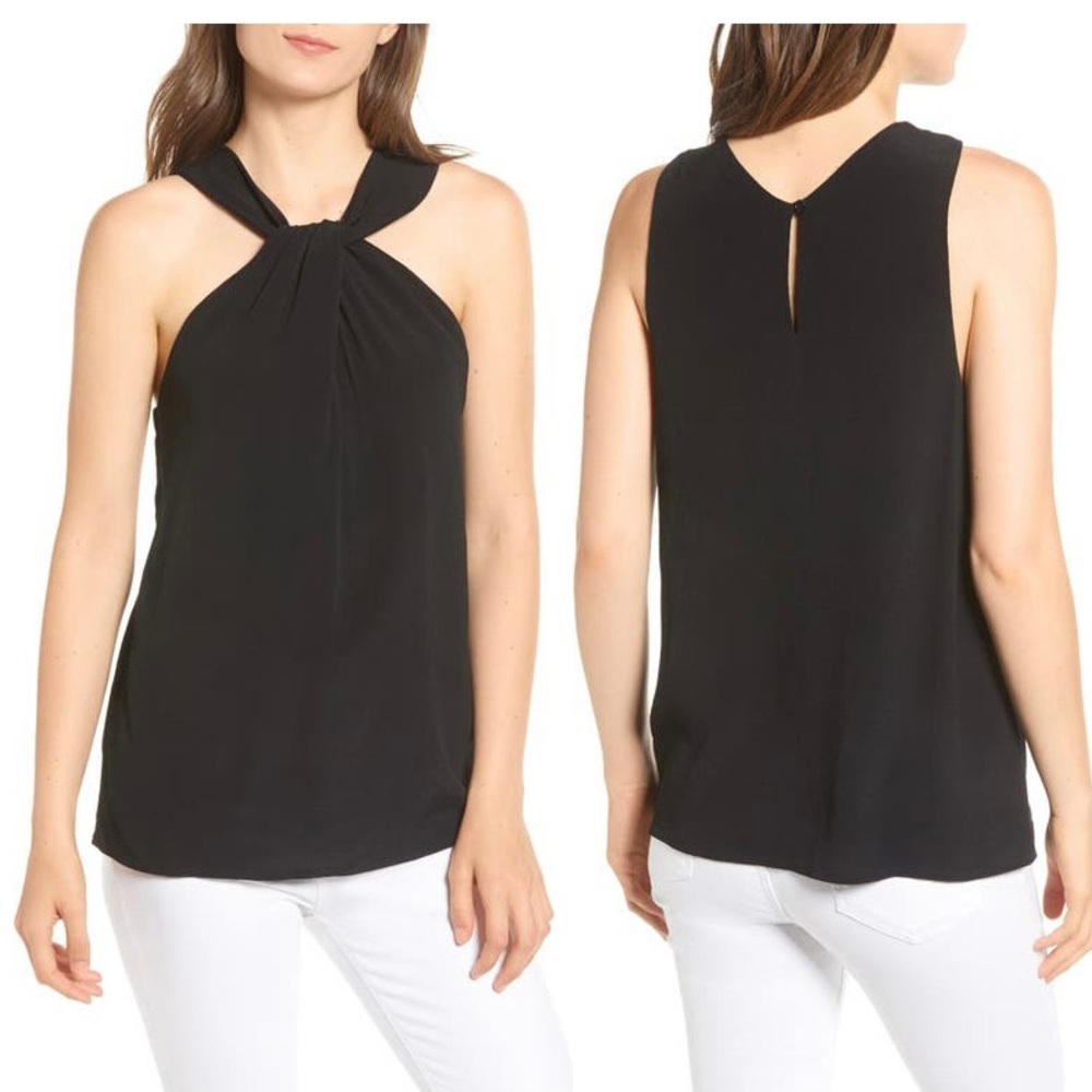 NWT Chelsea28 black twist front tank